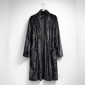 Black fuzzy robe